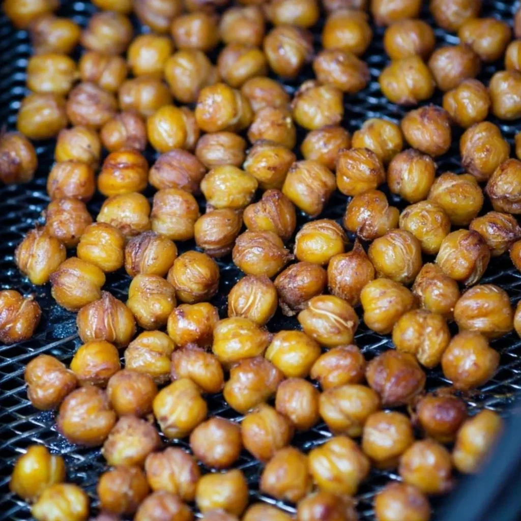 Crispy air fryer roasted chickpeas served in a bowl
