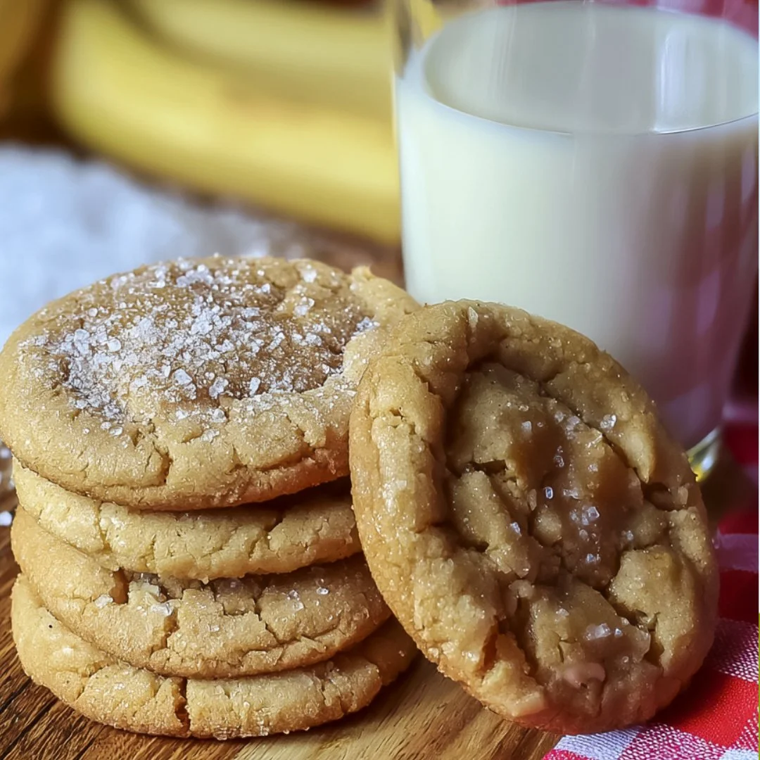 Easy peanut butter banana cookies freshly baked on a cooling rack