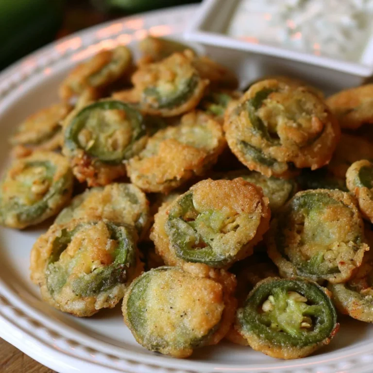 Deliciously crispy fried jalapenos served as a snack or appetizer