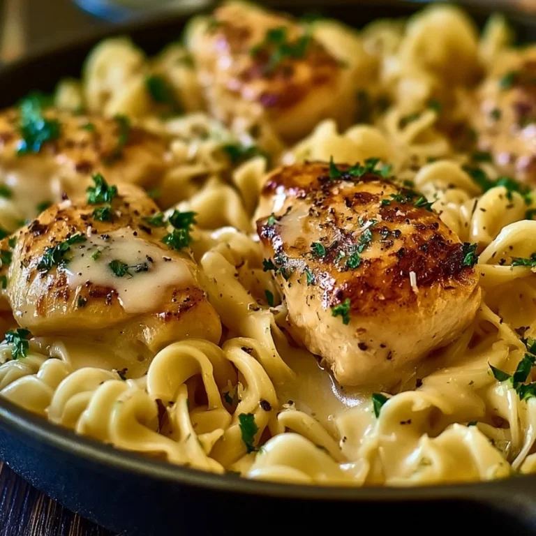 One-Pan Chicken with Buttered Noodles dish presented on a plate