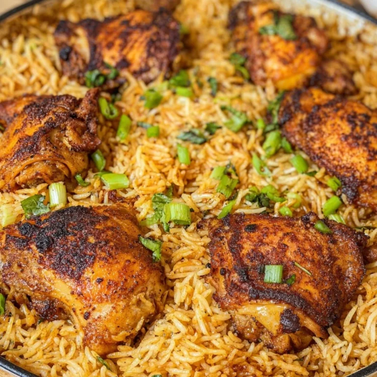 One Pot Chicken and Rice meal in a skillet, ready to serve.
