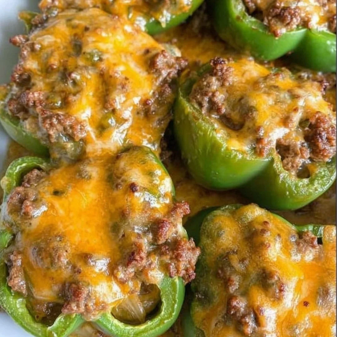 Stuffed taco peppers filled with lean protein and fresh toppings