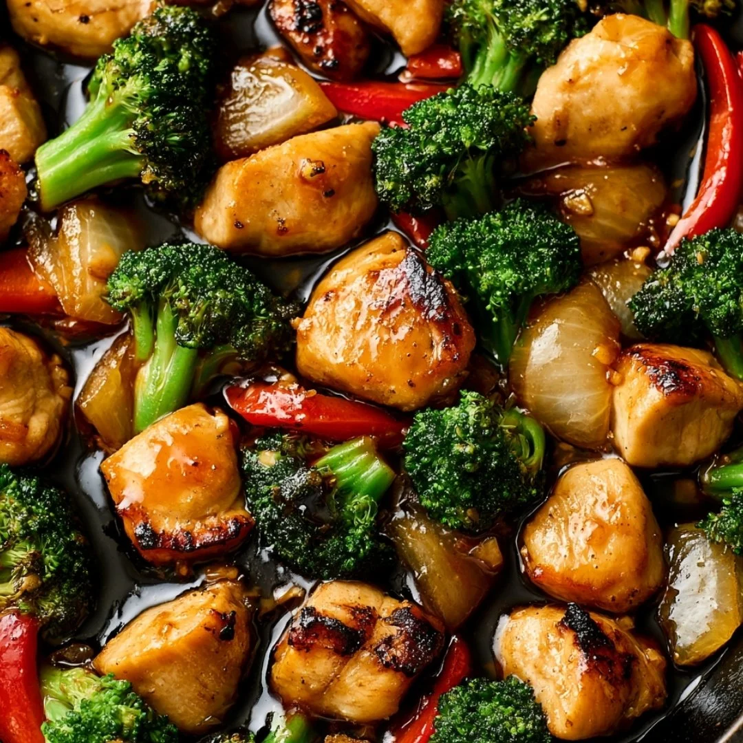 Delicious teriyaki chicken stir fry with fresh vegetables and savory sauce
