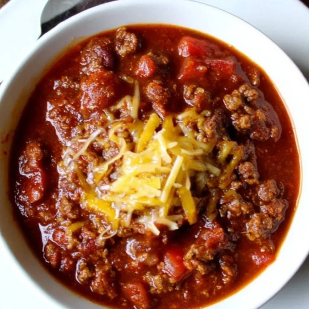 The best chili recipe featuring beans, meat, and spices in a bowl
