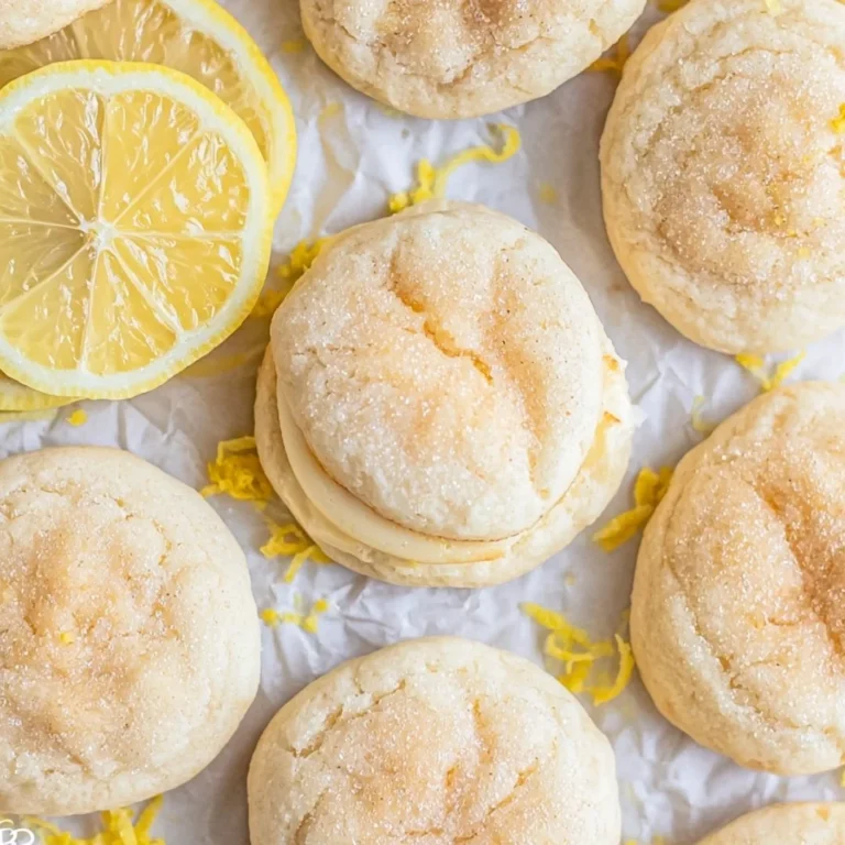 Lemon cheesecake cookies on a plate with a slice cut out